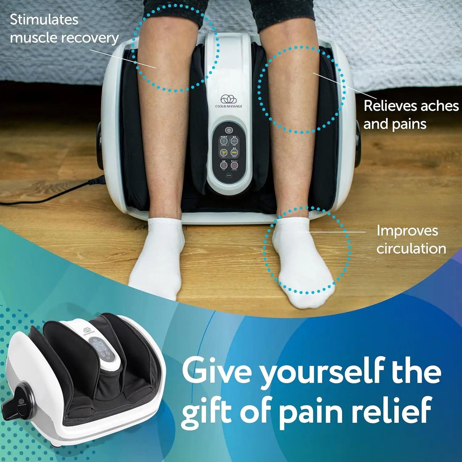 Cloud Massage Shiatsu Foot Massager with Heat - Feet Massager for Relaxation, Plantar Fasciitis Relief, Neuropathy, Circulation, 3