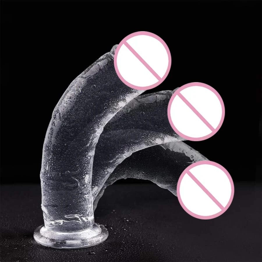 Strong Suction Cup Realistic Transparent Penis Dildo Penis Dildo Adult Masturbation Sex Toys For Women Couples Lesbians Sex Game
