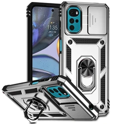 Enhanced Magnetic Phone Holder Bumper Case - Full Cover with Push Window Design for Lenovo K15 Plus (Silver)