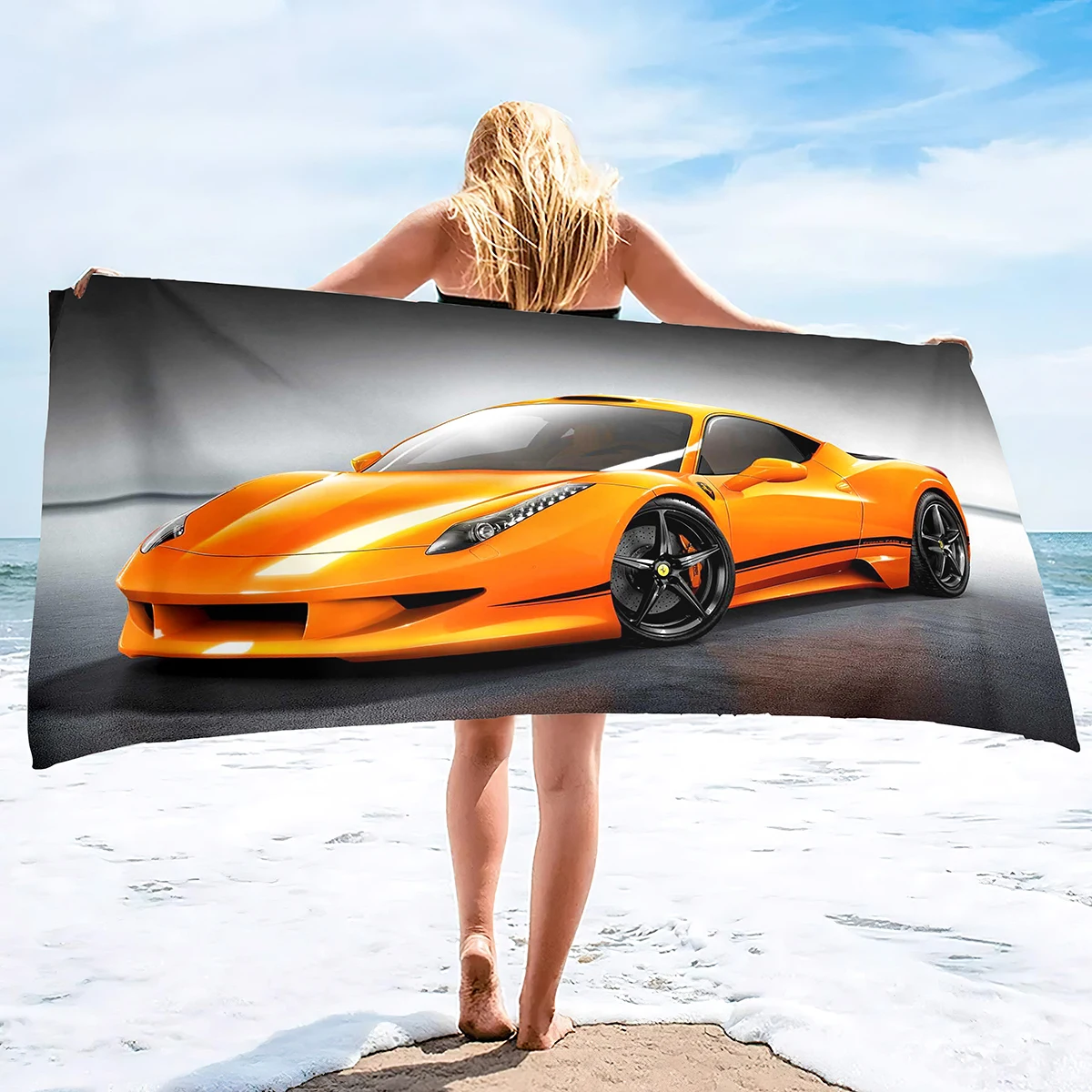 

Beach Towels Cool Car Track Auto Sports Racing Car Highly Absorbent Towel Quick Dry Bath Towel for Pool Beach Swimming Travel