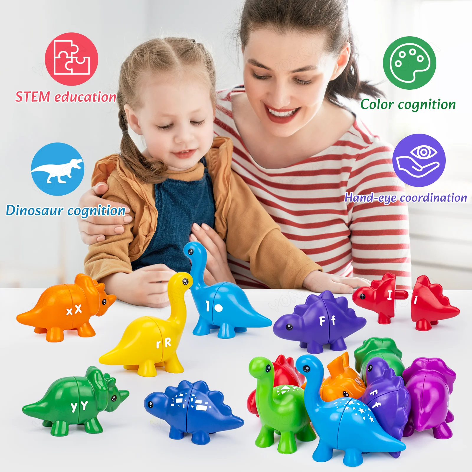 Matching Dinosaur Toy With storage bag Montessori Toys for Kids Counting Learning Toys for Toddlers Children Development Game 6