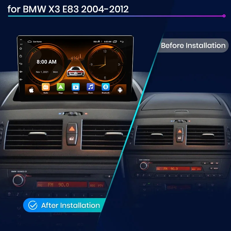Autoradio Android 13 Per BMW X3 E83 2004-2012 - 9 Pollici Con Carplay Wireless E Telecamera Posteriore - Foto 4