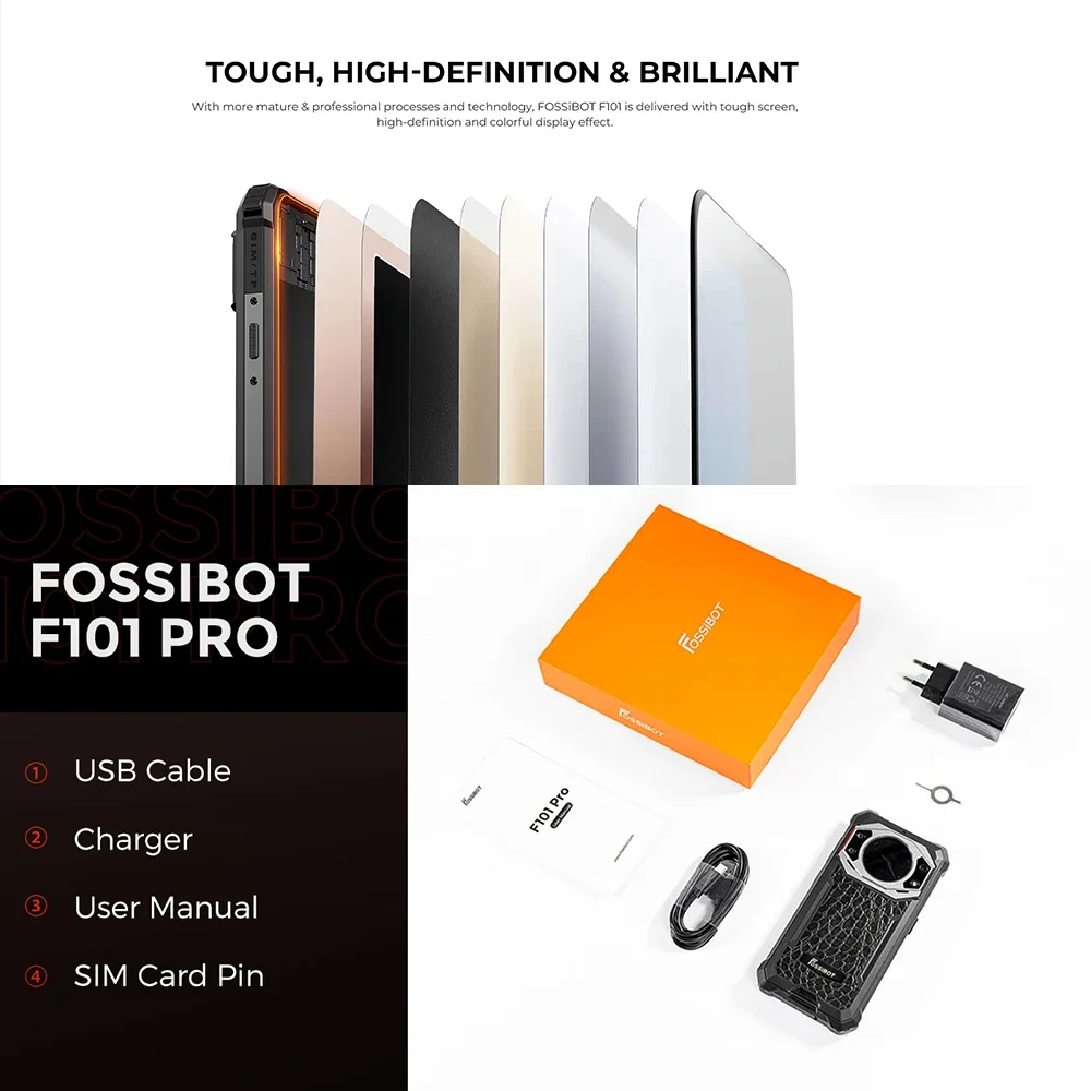 Rugged Phones FOSSiBOT F101 PRO 5.45" FHD+ Smartphone Android 13 Infrared Night Vision Camera 15GB+128GB 10600mAh Cell Phone NFC