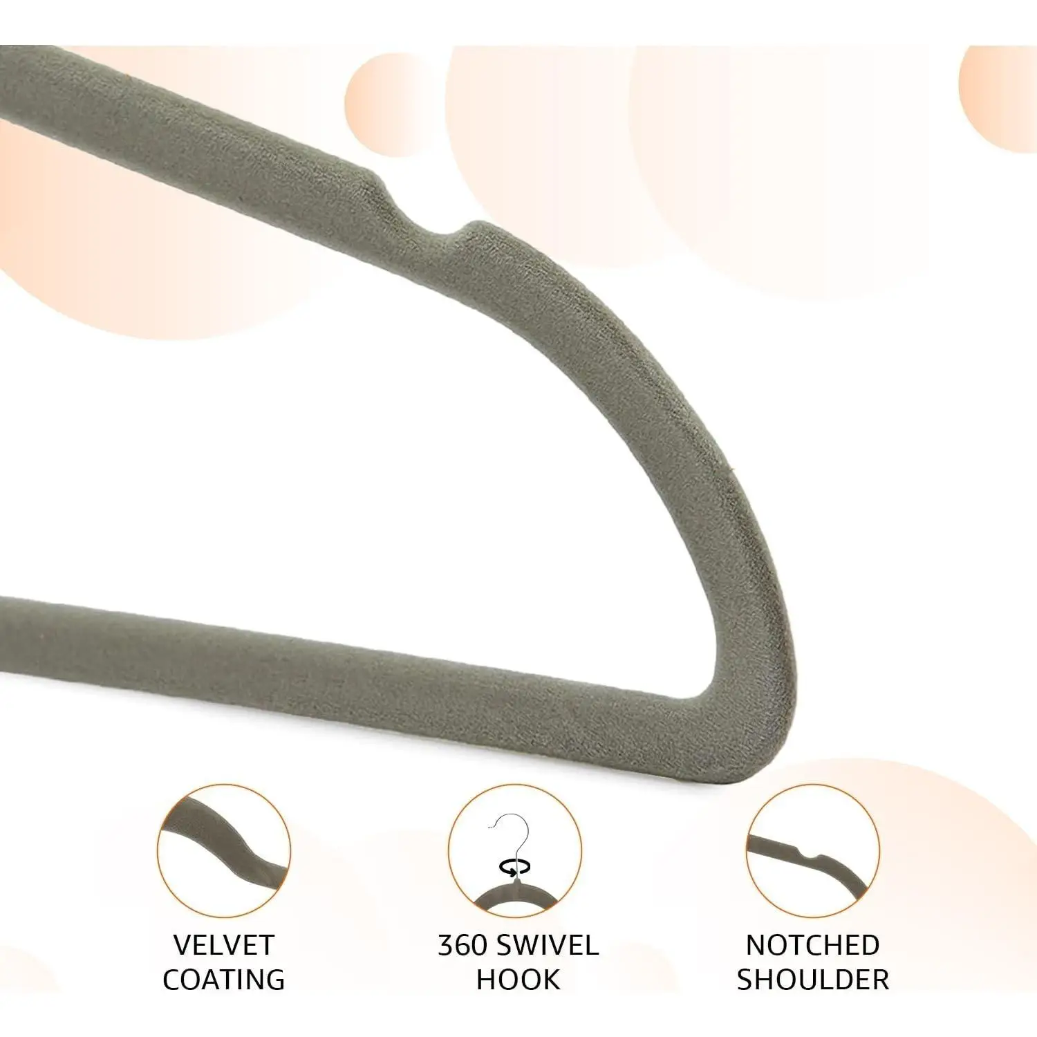 Non-Slip Suit Clothes Hangers, Gray/Silver - Pack of 30 2