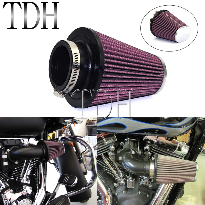 MotorcycleRedHighFlowAirFilterElementOvalTaperedRC3680For