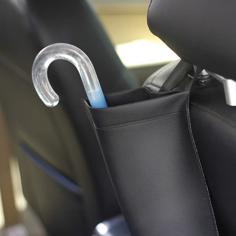 Universal Car Umbrella Cover Seat Back Umbrella Storage Bag Leather Car Storage Bag Holder Auto Tidying Accessories umbrella holder car storage box