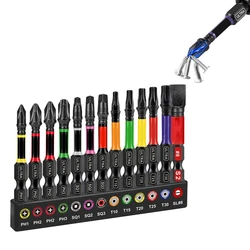 13 - Piece Magnetic S2 Steel Screwdriver Bit Set with Color - Coded Base (1 Set)