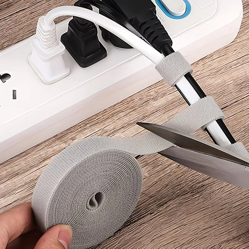 1개 5m/196.85인치 멀티 컬러 재사용 가능한 훅앤루프 패스너(케이블 관리 및 정리용)