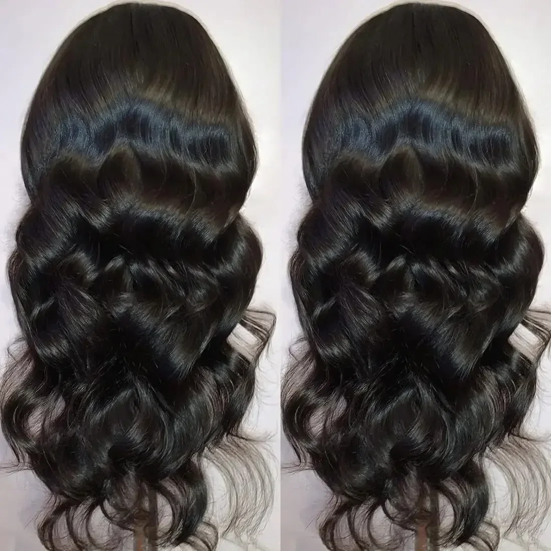Nuove Parrucche Sintetiche Body Wave 13*4 con Frontale in Pizzo, Parrucca Lunga Senza Colla con Frontale in Pizzo, con Attaccatura Naturale Pre-Pizzicata e Baby Hair - immagine 4