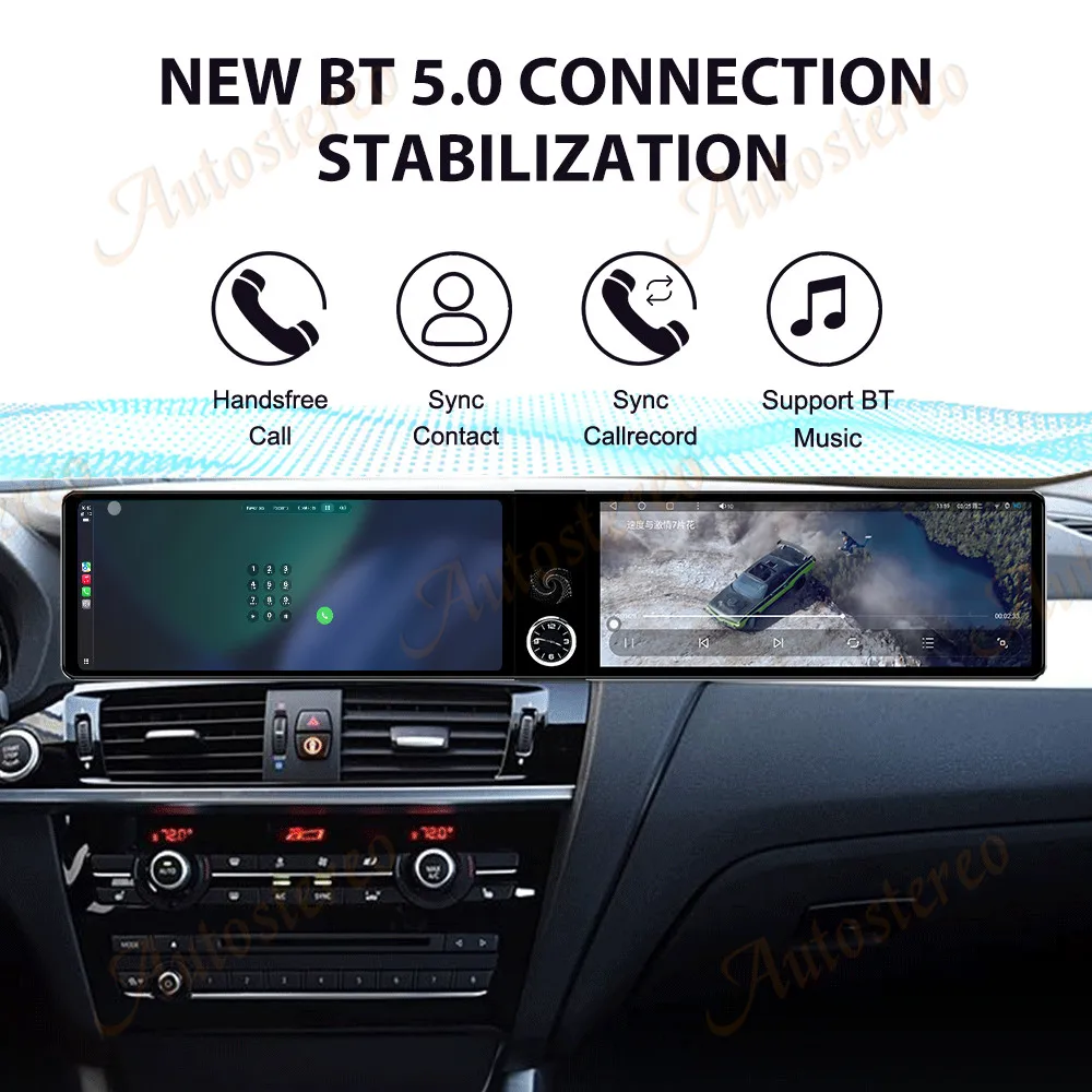 25 Dual Screen Carplay Android 14 Car GPS Navigation For BMW X3 F25 X4 F26 X4M 2