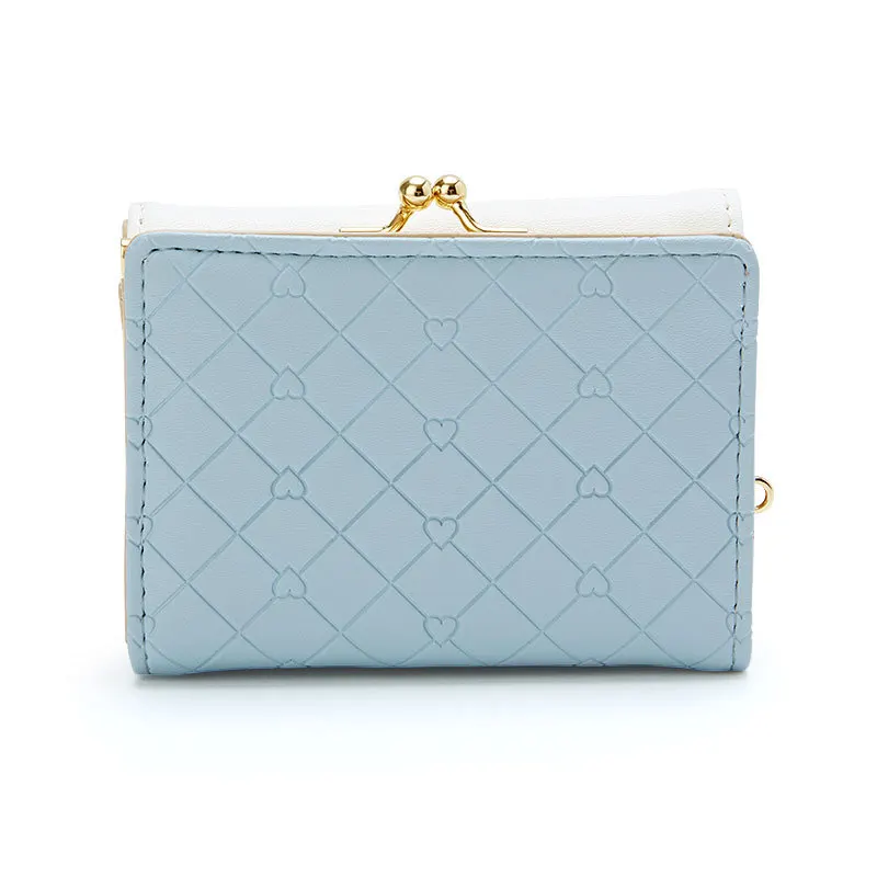 Sanrio Wallet Cartoon Cinnamoroll Zipper 2 Folding Card Bag Female Coin Purse