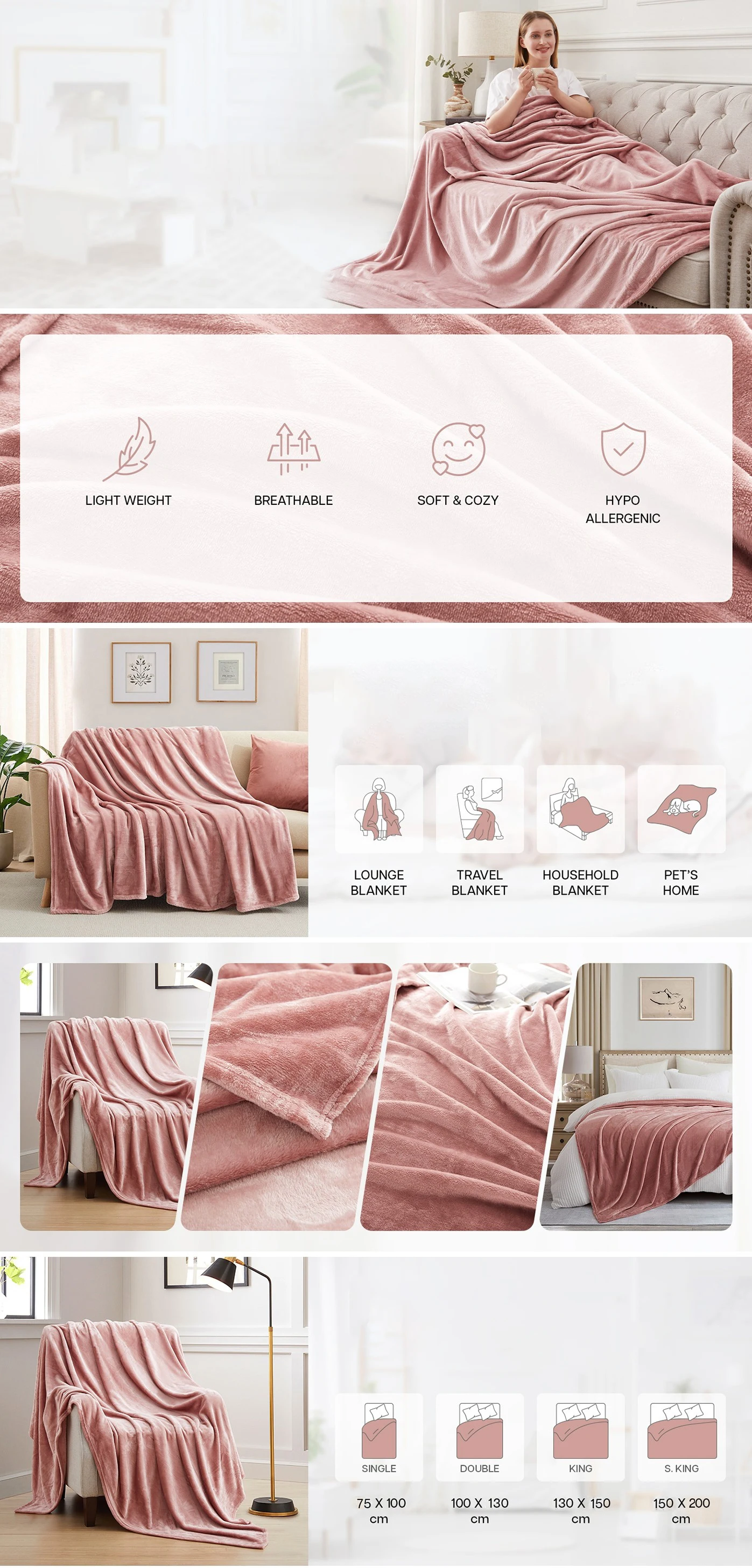 Singer M-Michael Jackson Throw Lightweight 240g Flannel Blanket Soft Skin-friendly for Summer Cooling