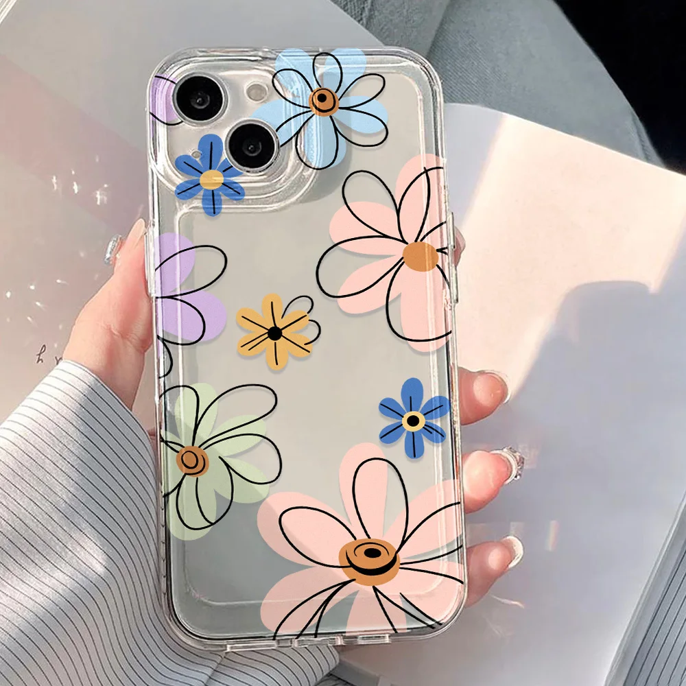 Floral Transparent Protective Case with Bumper Design