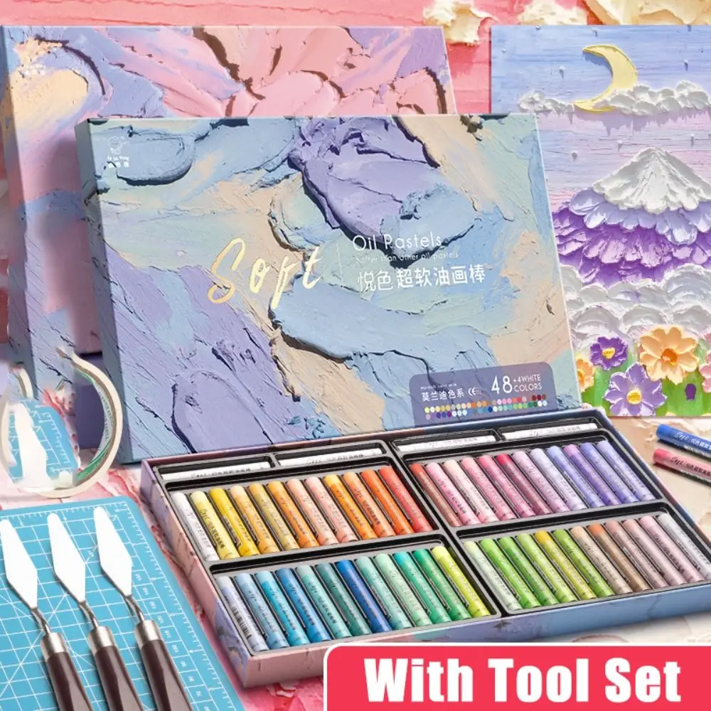 24/36/48 Colors Versatile Morandi Ultra Soft Crayon Macaron Classic Colored Crayon With Tool Set Oil Painting Stick