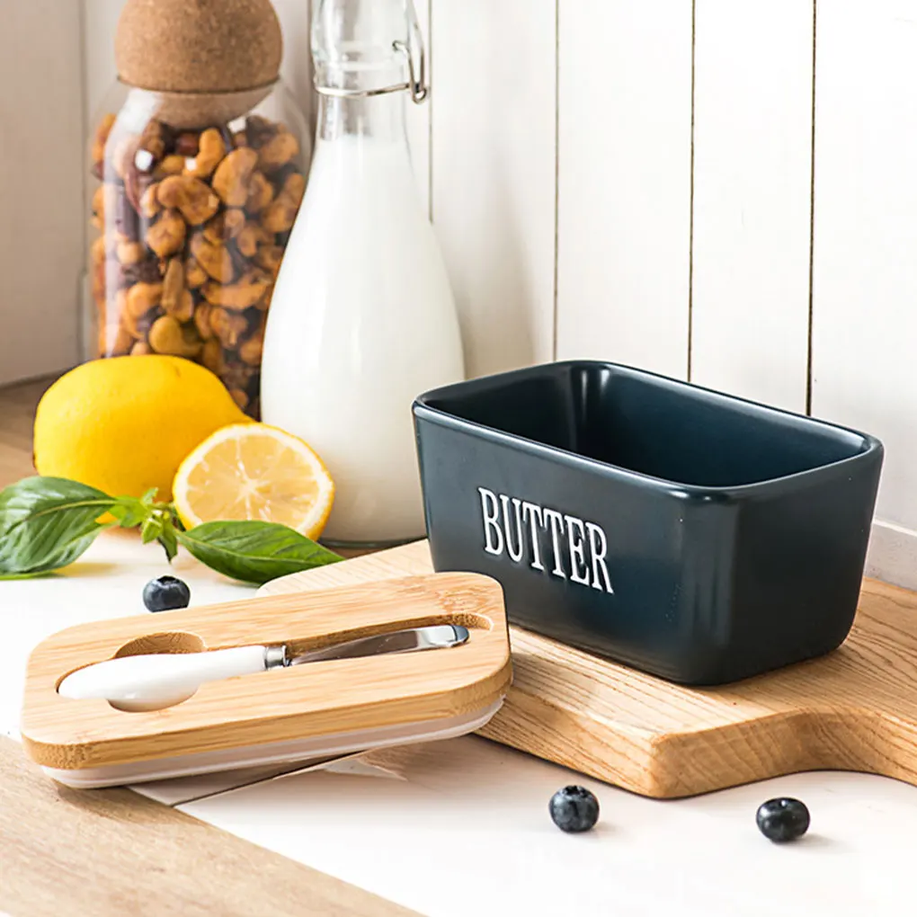 Ceramic Butter Dish And Table Butter Dish For Countertop With Easy-to-Clean With Lid
