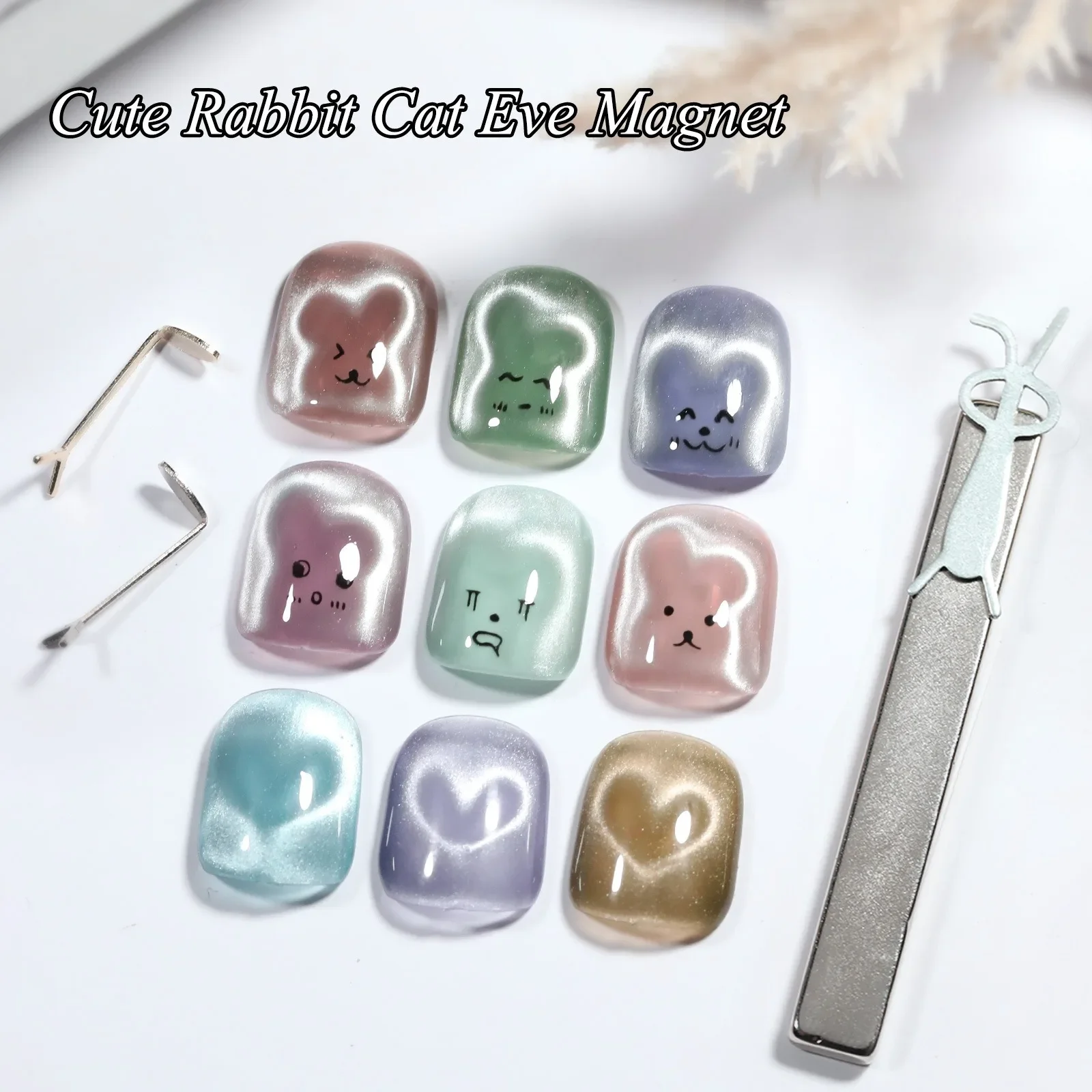 Cat Eye Nail Magnet Set For Rabbit And Heart Shape Nail Art Designs_voghion.com