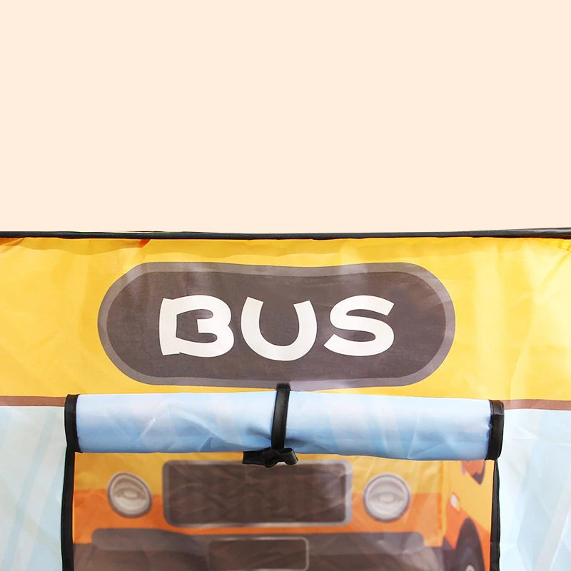 Children Indoor Car Tent Toys Playhouse Princess Boy Baby Game House Folding Ball Pool House Fire Truck Animals Bus Pattern 4