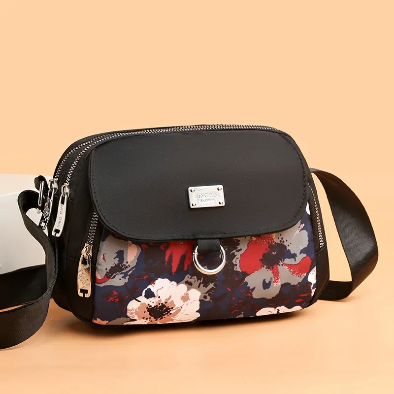 

Women's Single Shoulder Crossbody Bag, New Fashion Retro Women's Bag, Foreign Multi-layer Print, Women's Nylon Casual Small Bag