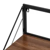 Retractable Steel Wall Mount Drying Rack with Shelf Rust-Resistant Black/Walnut Eco-Friendly Collapsible Laundry Organizer 3