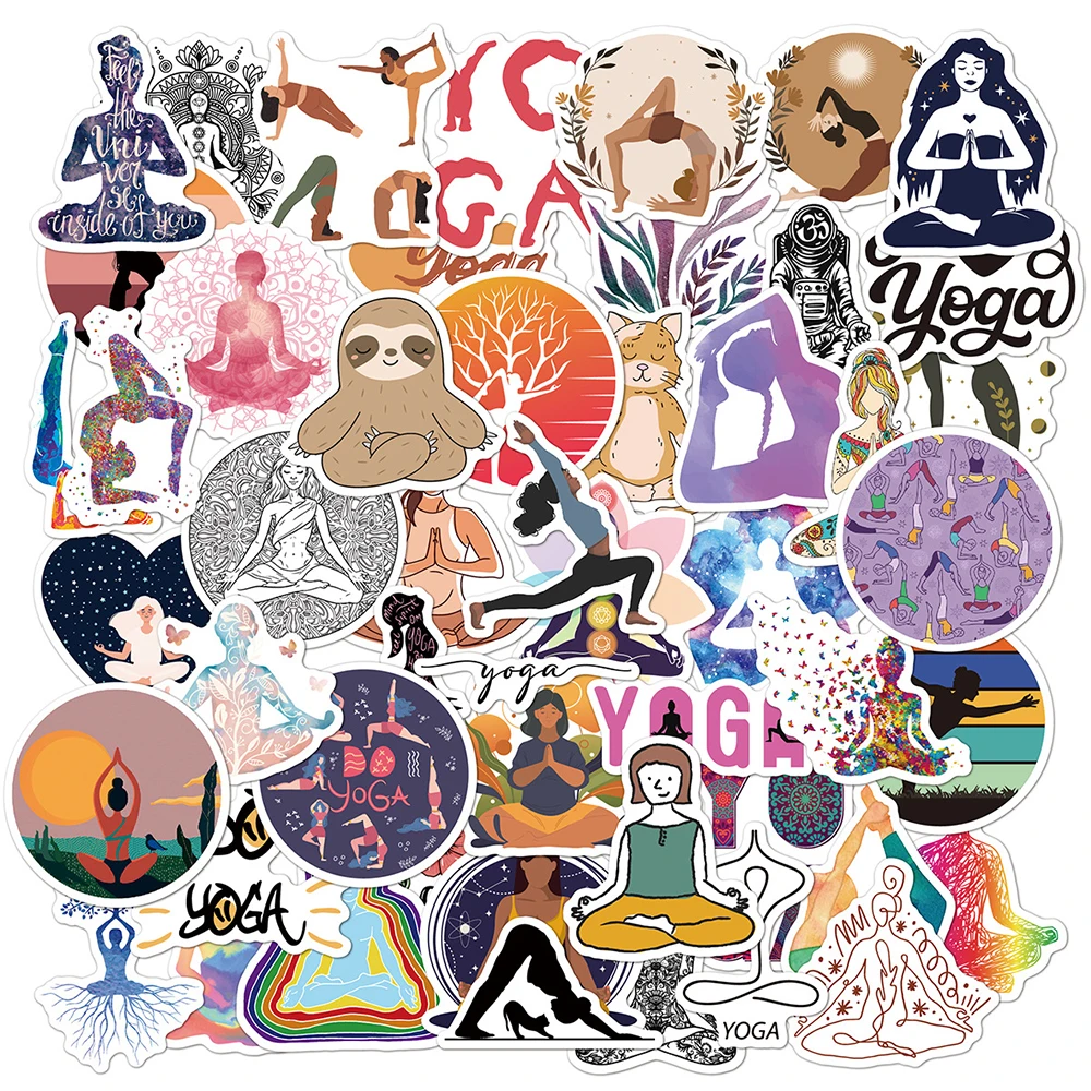 Graffiti Stickers Decorative Stickers 10/30/50pcs Vintage Yoga Mandala Flowers Graffiti Stickers