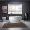 55 inch Acrylic Freestanding Bathtub Contemporary Soaking White Tub with Brushed Nickle Overflow and Drain DURABLE 4