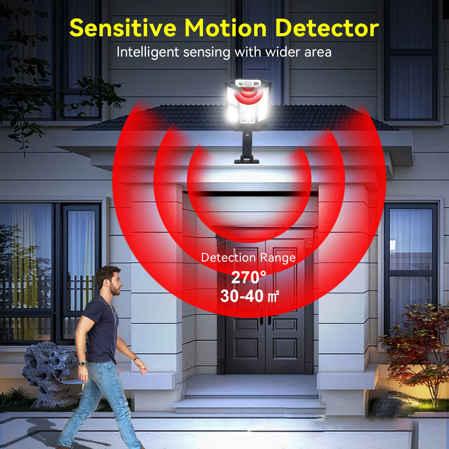 High-Power Outdoor Solar LED Flood & Motion Sensor Light - Waterproof Street & Wall Illumination