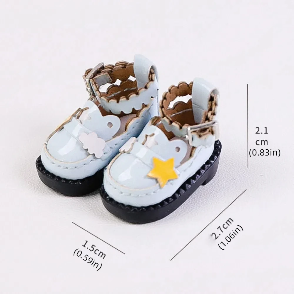 1 pair PU Leather OB11 Uniform Shoes DIY Lightweight DOD Yunduoxing Doll Shoes 1:12 Mini Mini Doll Leather Boots Children Toys