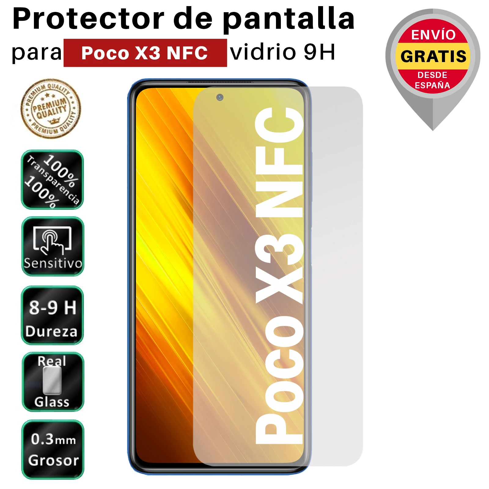 Protector de Pantalla para XIAOMI REDMI NOTE 10 PRO - XIAOMI POCO X3 GT,  Cristal Vidrio Templado Premium : : Electrónica