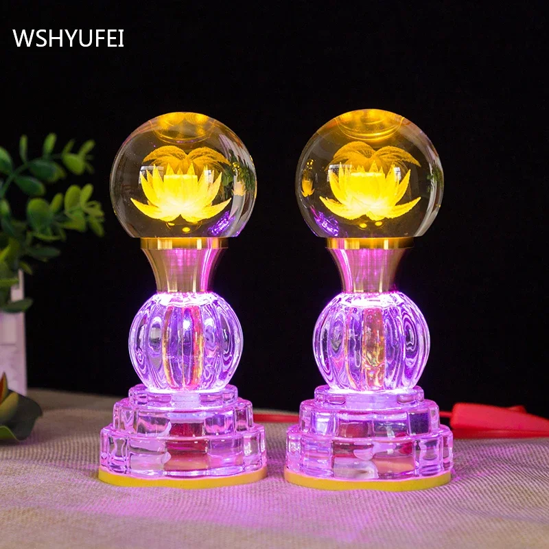 

1pc Buddha Hall Colorful Simulated Candlestick Crystal Lotus Candle Home God Wealth Worship Holder Home Decoration Accessories