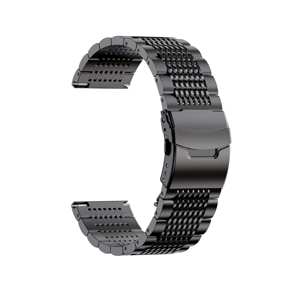 Solid Mesh Stainless Steel Bracelet with Deployment Buckle