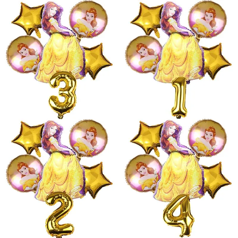 

Disney Princess Belle Birthday Party Balloon Decoration Supplies Kids Room Decorations Baby Shower Doll Girls Favorite Gifts