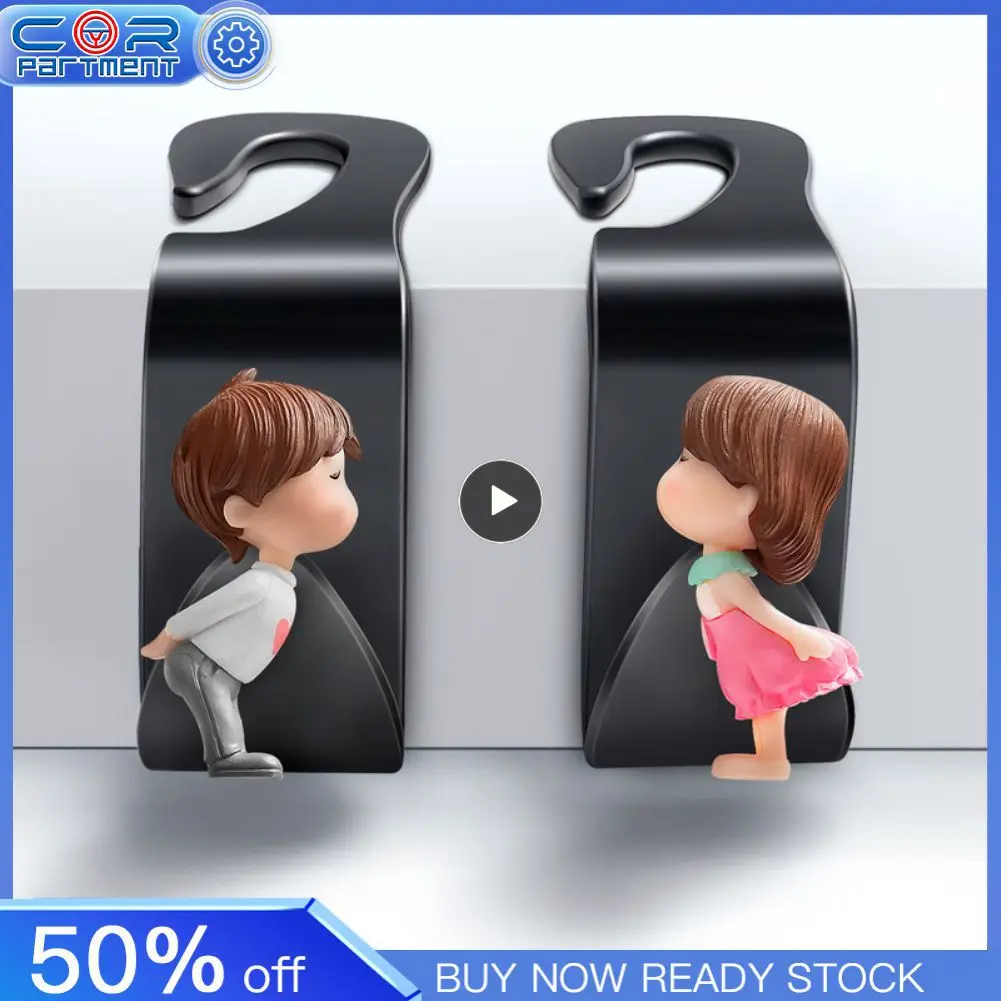 Kissing Lovers Storage Hanger Durable Cute Car Seat Back Hook Headrest Backrest Cloth Storage Holder Clip Rack Auto Accessories