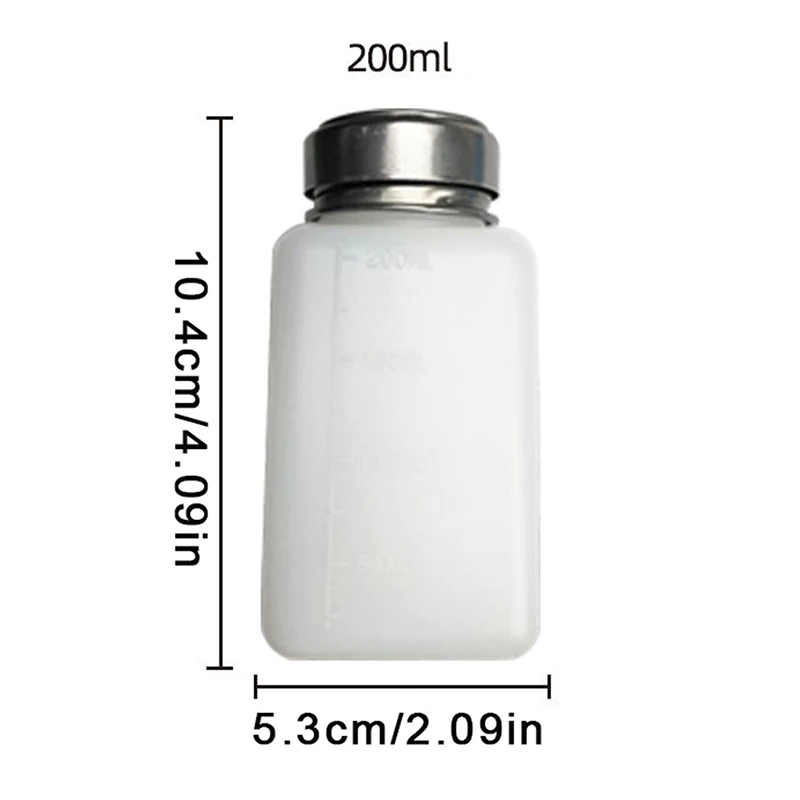 200ML Tragbare Presse Leere Nachfüllbare Flasche Flüssigkeit Alkohol Pumpe UV Gel Nagellack Reiniger Aceton Wasser Entferner Spender – Detail 9