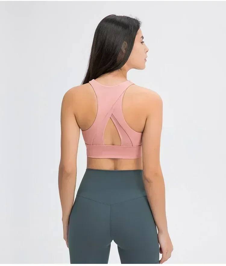 Lemon Printed High Impact Racerback Fitness Sports Bra Full Coverage Brassiere Sport Women Yoga Bras Padded Gym Workout Crop Top