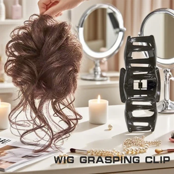 Per le donne Forcine Capelli sintetici Panino Chignon Disordinato Riccio Presa Clip Forcina Elastico Scrunchy Pezzi di capelli finti