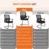 JHK Ergonomic Office Chair No Wheels with Comfy Armrest and Mesh Lumbar Support Back Basket Design for Guest Reception 6