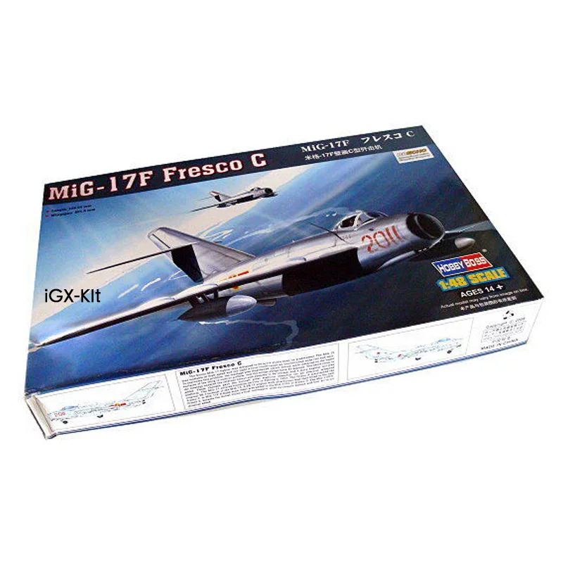HobbyBoss 80334 1/48 스케일 Mig17 MiG-17F 프레스코 C 전투기 비행기 디스플레이 장난감 플라스틱 조립 모델 키트