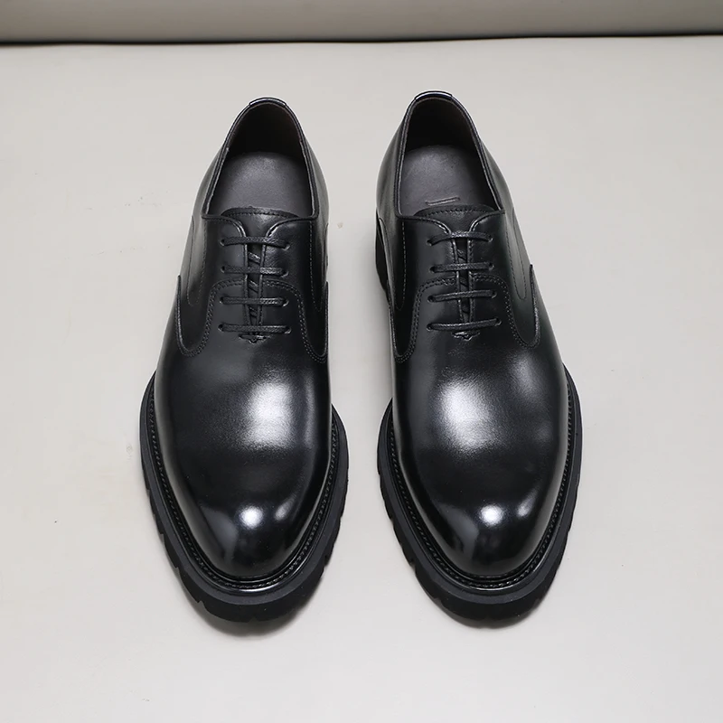 Men's Shoes Work Wear Laces Style Leather Make Oxford Size 45 Marriage High-end