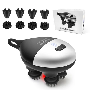 Electric Head Massager, IPX7, Waterproof with 8 Claws for Deep Cleaning, Stress Relief，Body Massager for Stress Relief