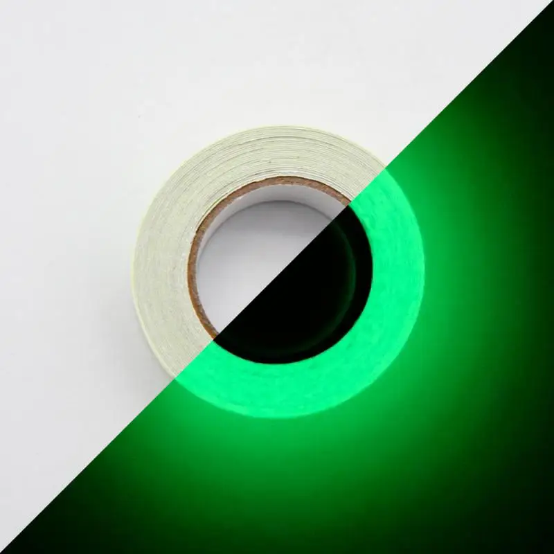 1~3Rolls Fluorescent Self-Adhesive Glow-In-The-Dark Tape Light Strip Fire Channel Stage Decoration Safety Exit Warning Stickers