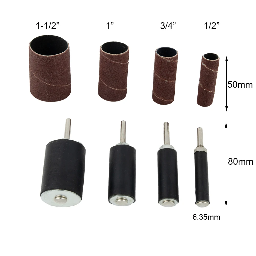 

Ring Spool Sandpaper Rolls For Sanding Holes And Buffing Out Irregular Shapes Black + Red-brown Emery 16Pcs Set