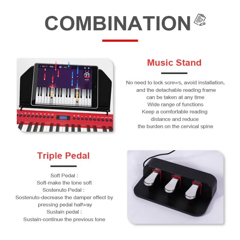 Cademe Portable Electronic Keyboard Piano 88 Keys Weighted Digital Musical Instrument Red Piano For Sale