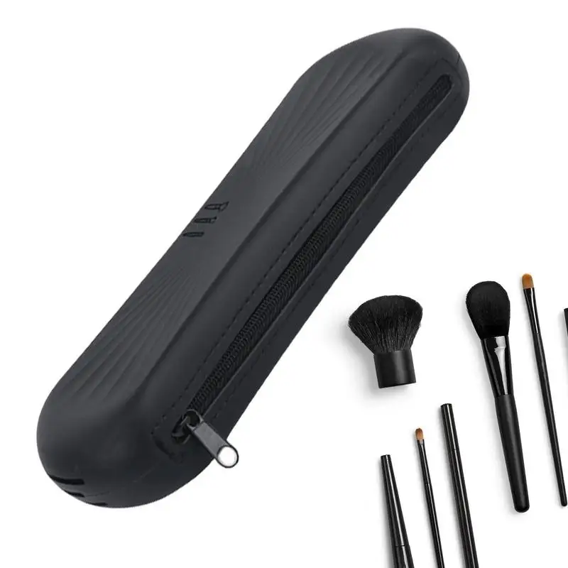 

Дорожный держатель для кистей, силиконовая Пылезащитная Водонепроницаемая дорожная сумка, портативный мягкий держатель на молнии для пляжа, дома, спортзала