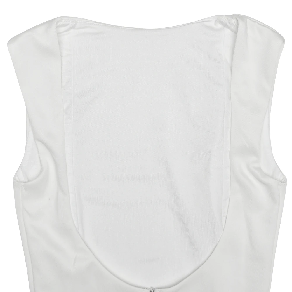 Elegant Sleeveless Folded Bodycon Skirt Women Sexy Backless Tight Party Club Evening Dress Slim Autumn/Winter Vestido