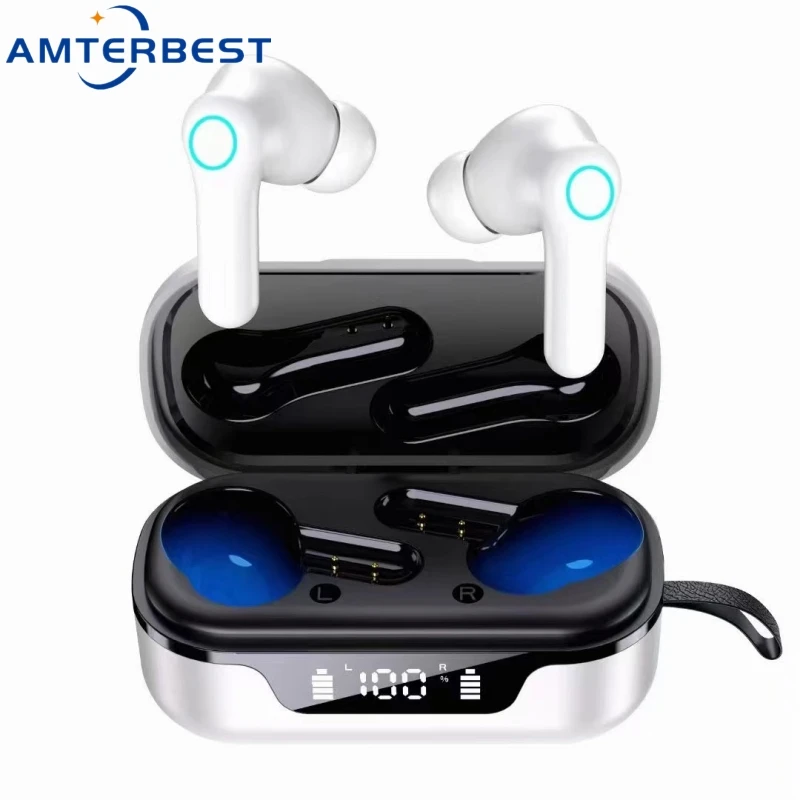 

AMTERBEST ANC Pro TWS Wireless Bluetooth Earphones Stereo Earpiece Hands-Free Headsets Sports Headphones with Mic LED Charge Box