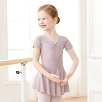 Girls Ballet Leotard Dress Pink Dance Leotard with Tutu Short Sleeve Ballerina Dress for Toddler Girls/Little Girls/Big Girls - Image 3