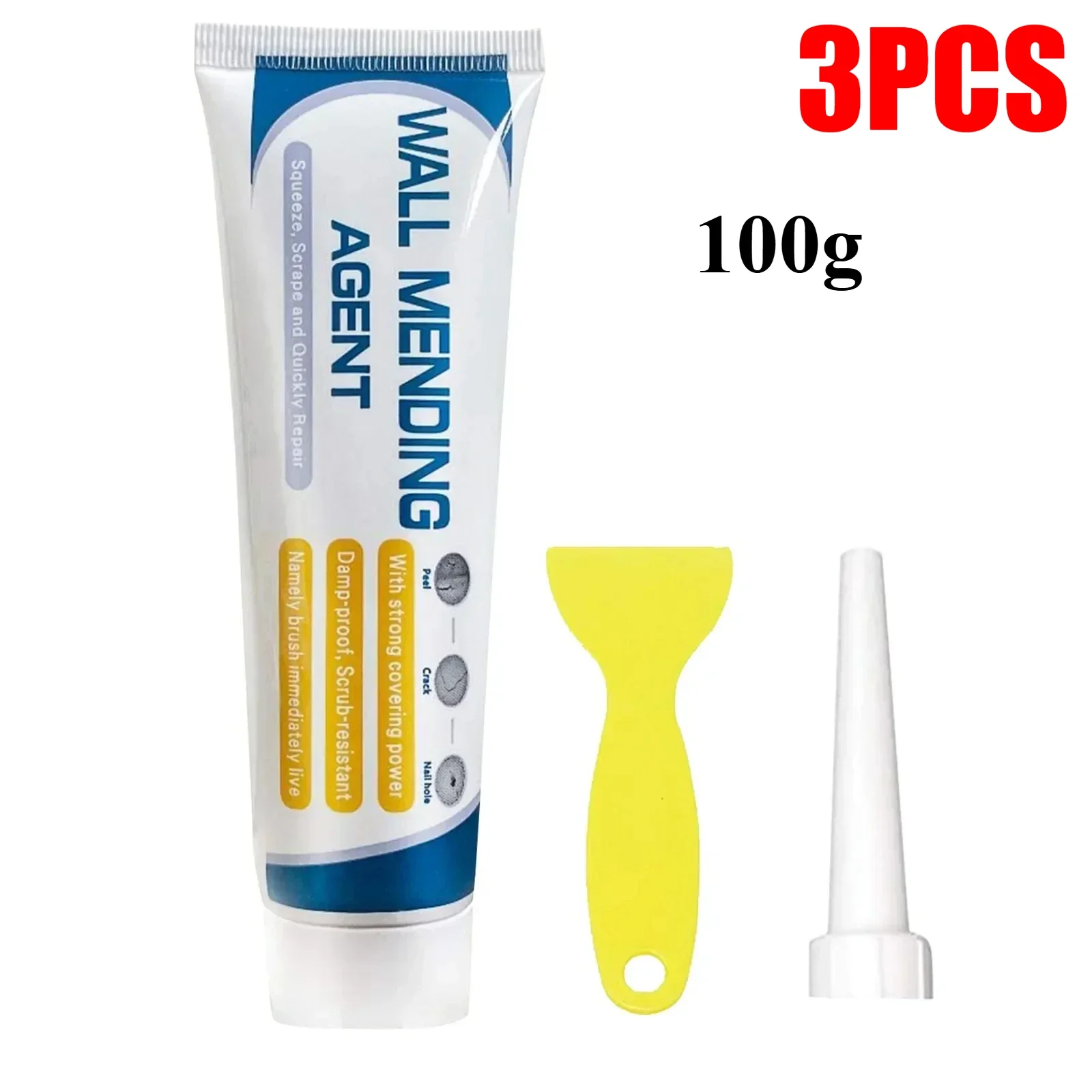 100g Wall Mending & Repair Cream with Scraper - Mouldproof, Quick-Drying Patch Solution