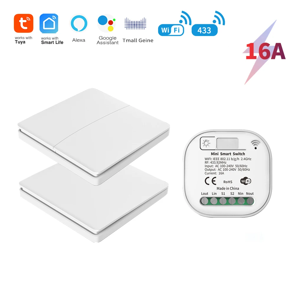 Jadeshay WiFi-timer, intelligente schakelaar GTS8-W WiFi tijdschakelaar smart home afstandsbediening schakelaar door Tuya APP AC220V 2P 63A (kleur: 2p