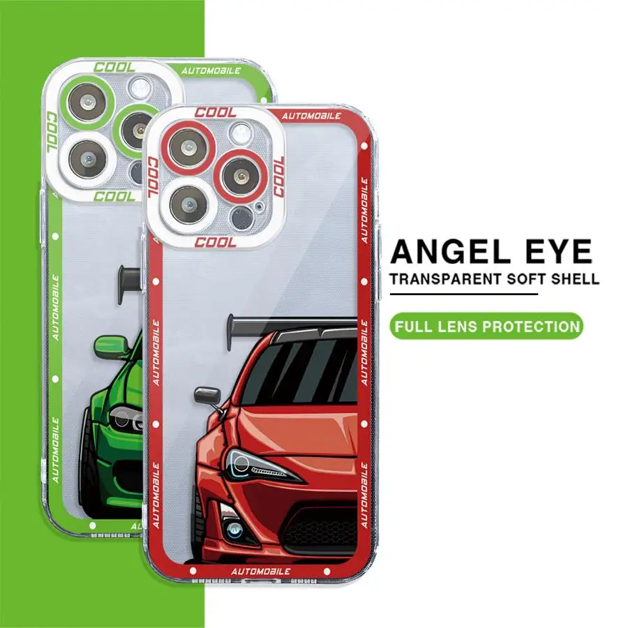 Drift Car Clear Silicone Phone Case
