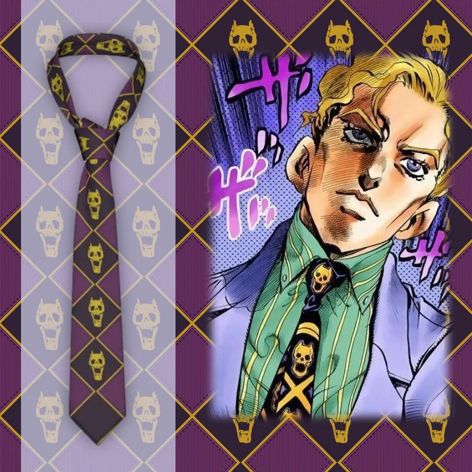 Jojo's Bizarre Adventure Necktie Cosplay Kira Yoshikage Neckwear Killer  Queen Skull Tie Halloween Carnival Party Birthday Gifts - Ties - AliExpress